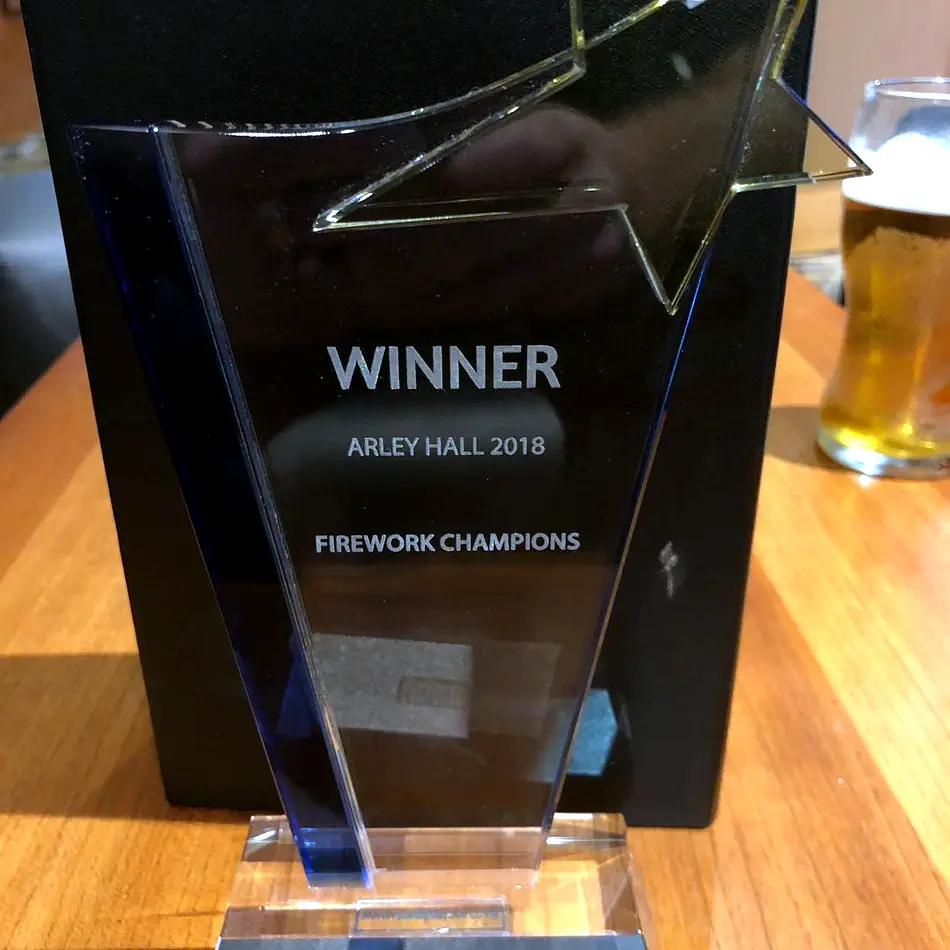 Winner trophy — Firework Champions, Arley Hall 2018